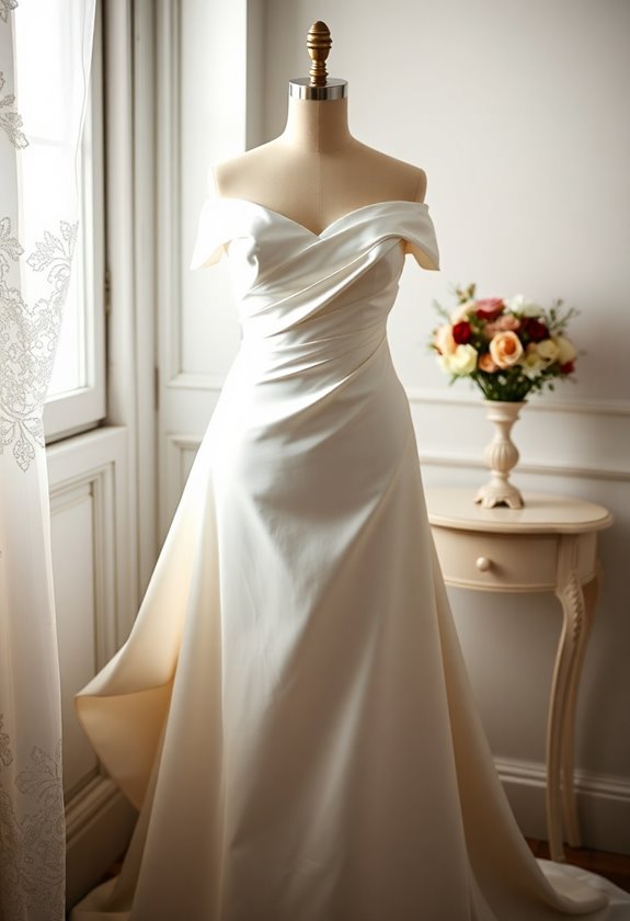 sleek satin bridal elegance