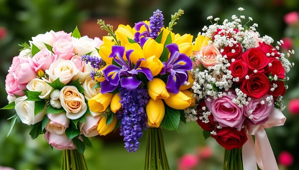 spring bridal floral bouquets