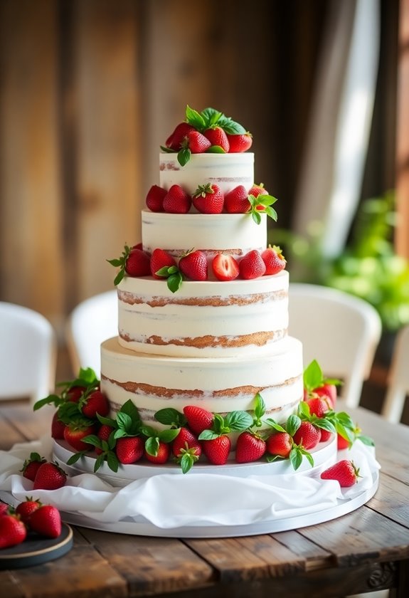 strawberry basil wedding cake