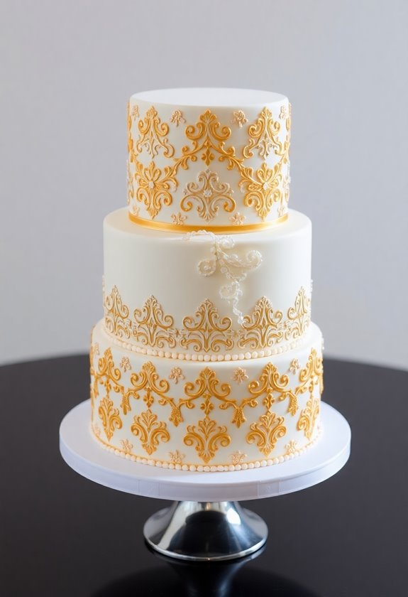 stunning geometric wedding cake