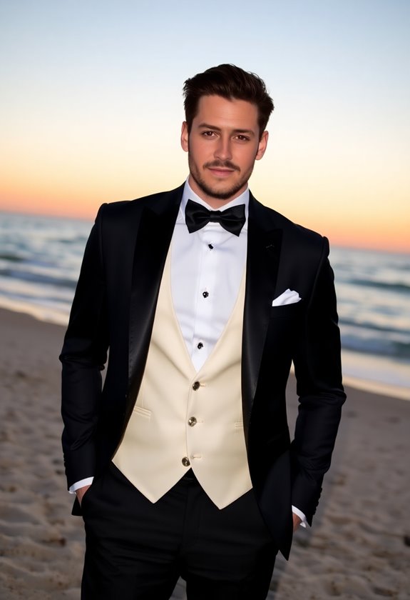 stylish beach ready tuxedo