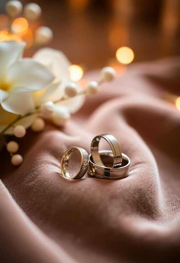stylish couples wedding bands