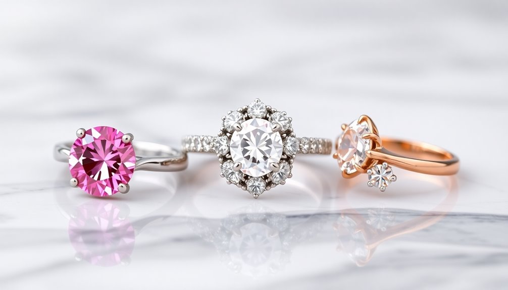 stylish pink diamond rings