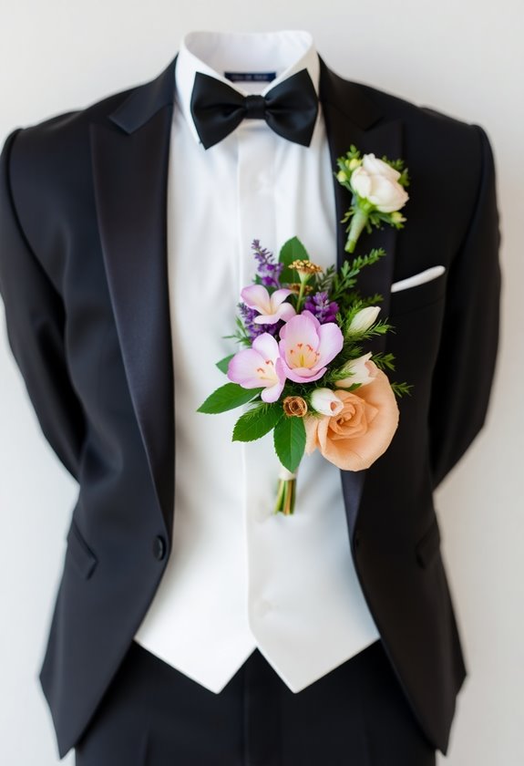 stylish wedding boutonniere accessory
