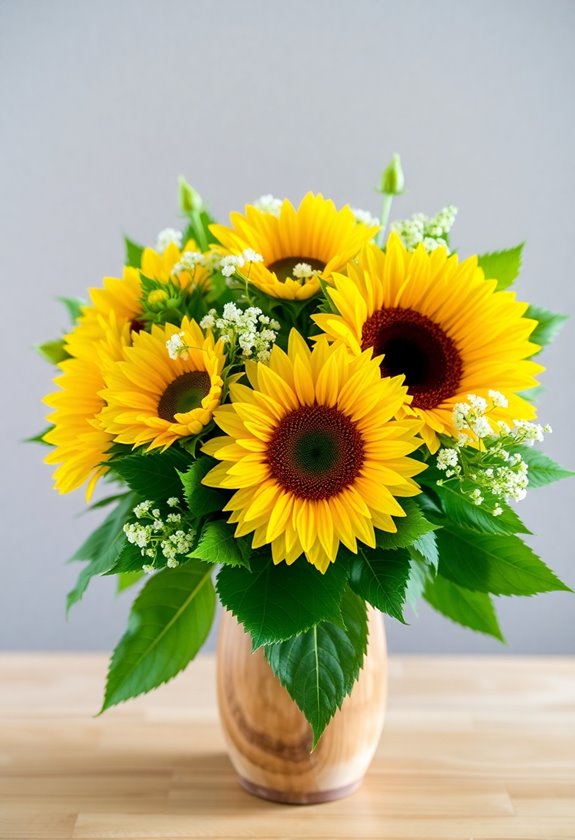 sunflower wedding bouquet joy
