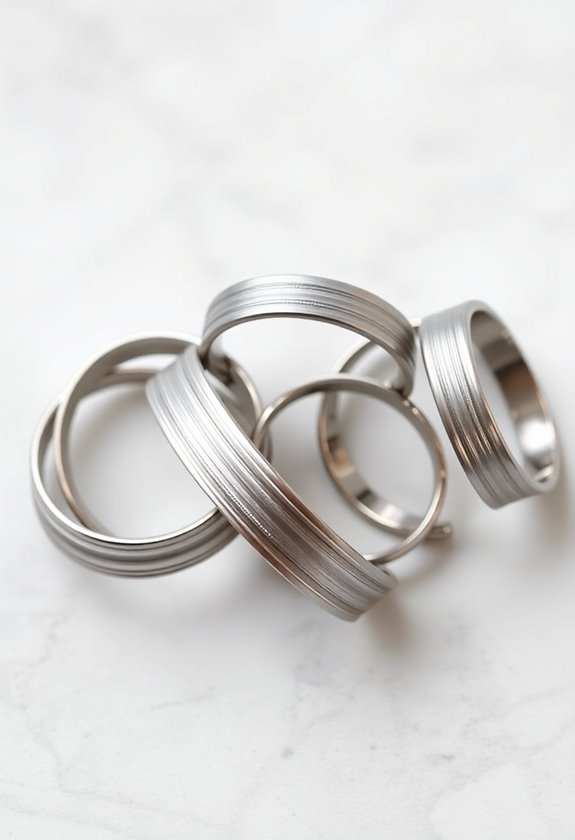 textured matte wedding rings
