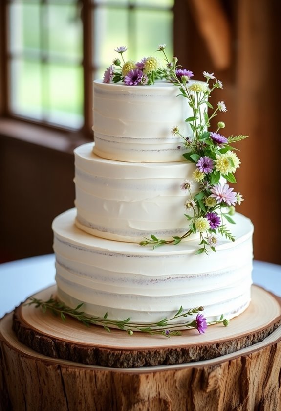textured rustic buttercream cake
