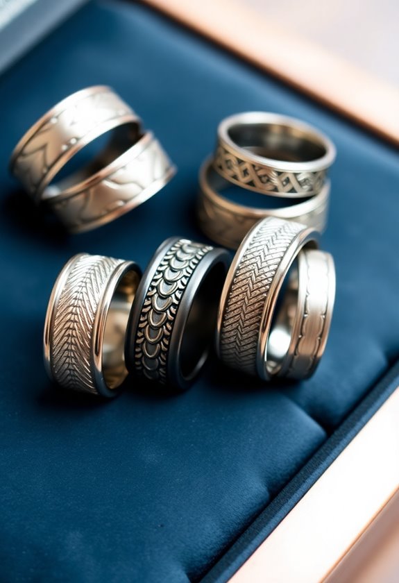 textured wedding bands options