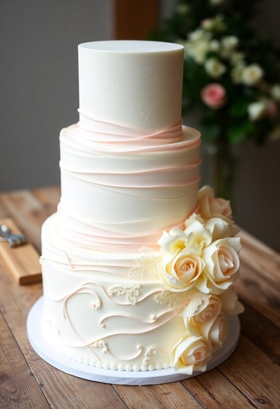 textured wedding cake designs