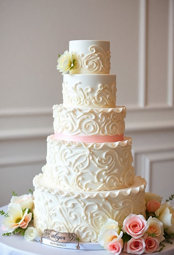 textured wedding cake designs