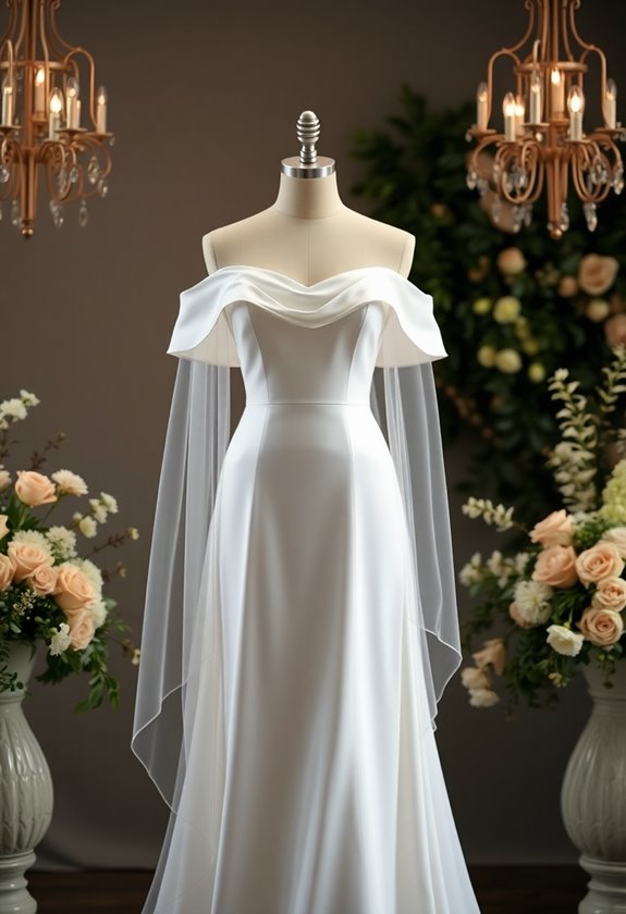 timeless romantic off shoulder elegance