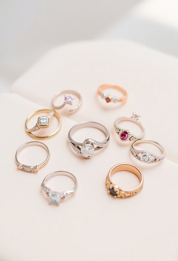 trendy couple wedding rings
