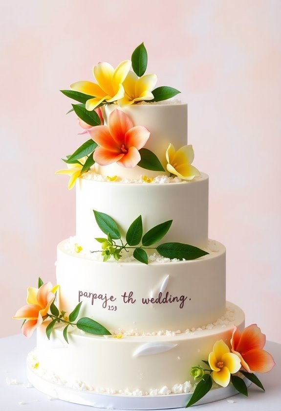 tropical coconut lime wedding cake