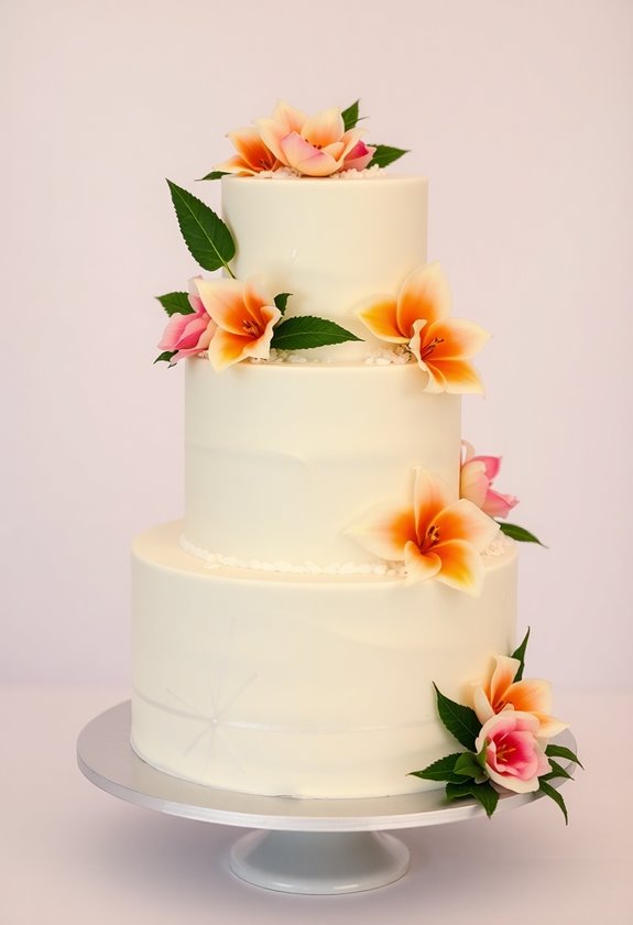 tropical coconut wedding cake