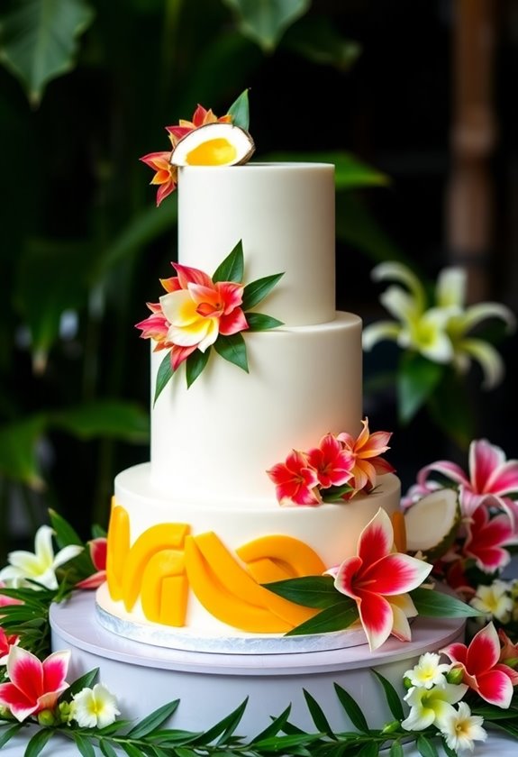 tropical mango coconut cake