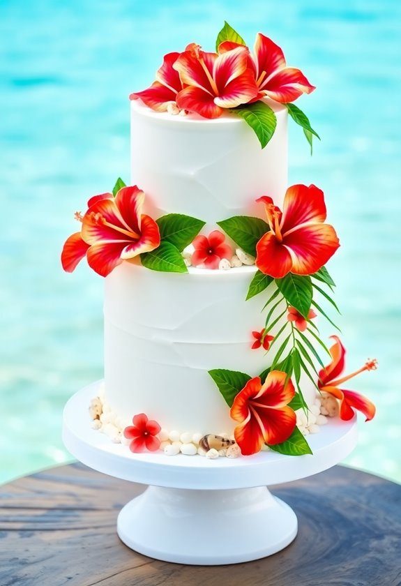 tropical wedding cake ideas
