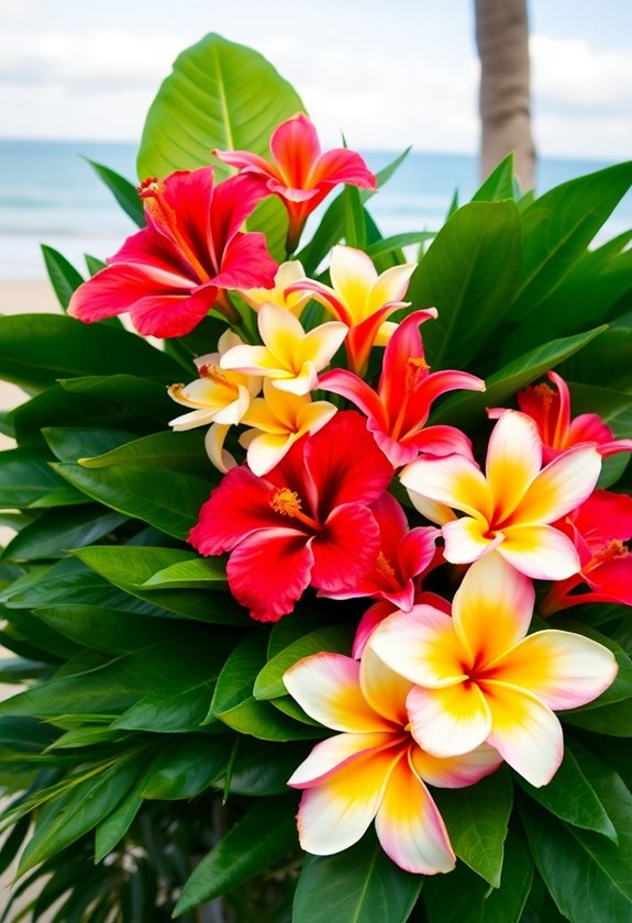 tropical wedding floral arrangements