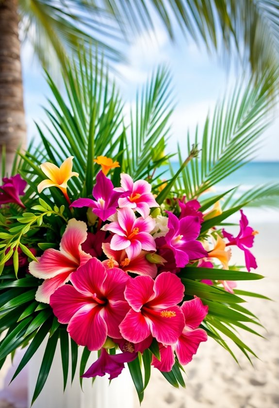 tropical wedding floral combinations