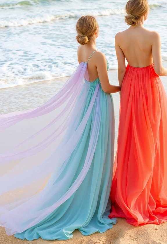 unexpected beach wedding colors