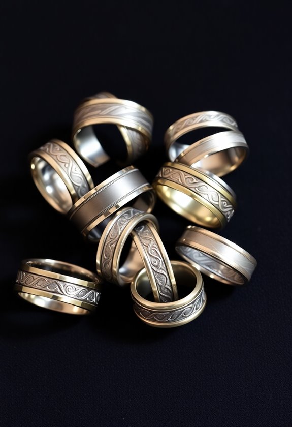 unique engraved wedding bands