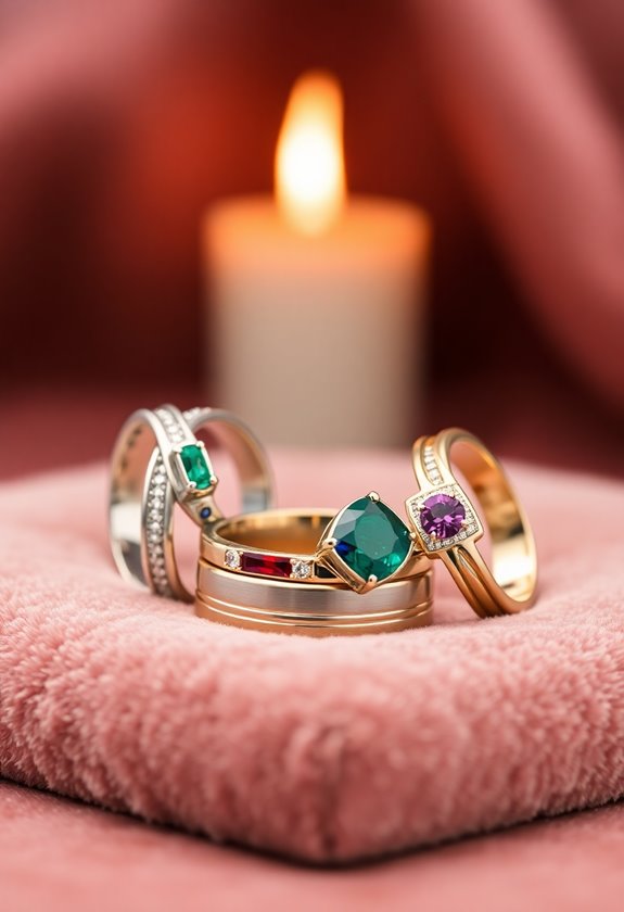 unique gemstone wedding bands