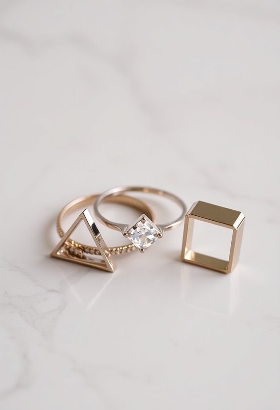 unique geometric wedding rings