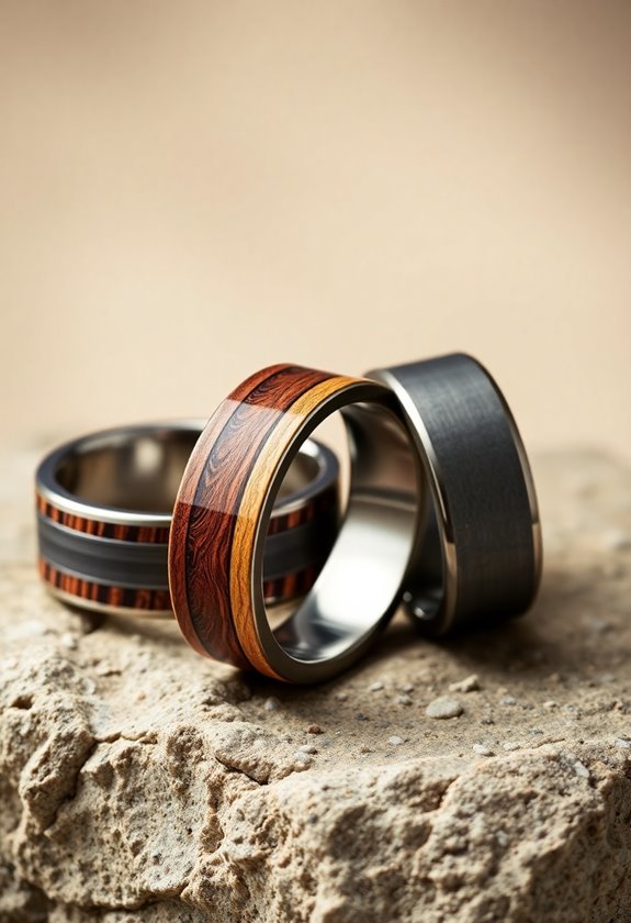unique multi material wedding rings