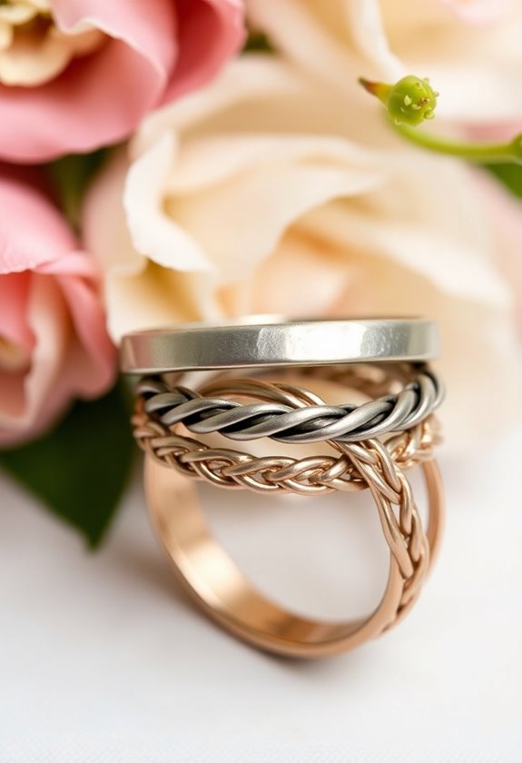 unique textured wedding rings