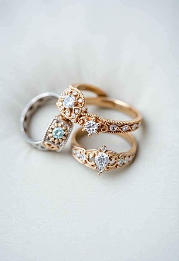 unique vintage inspired wedding bands