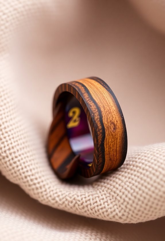unique wood and resin rings
