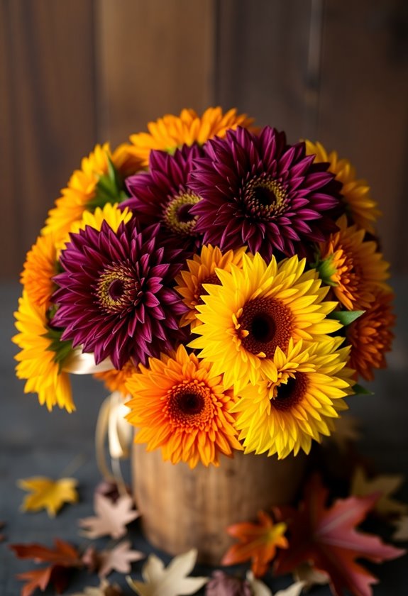 vibrant autumn wedding bouquets