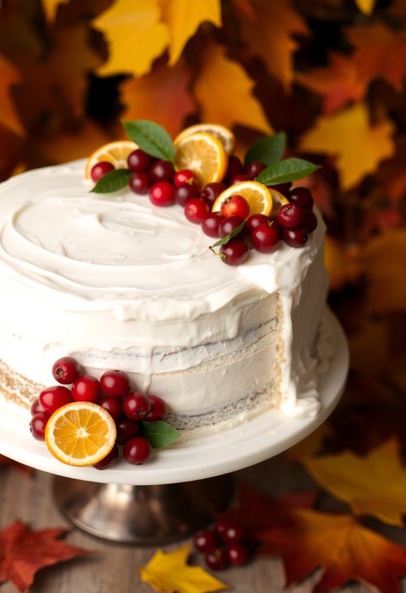 vibrant fall wedding cake