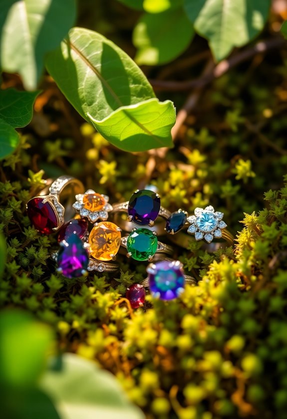 vibrant gemstone wedding rings