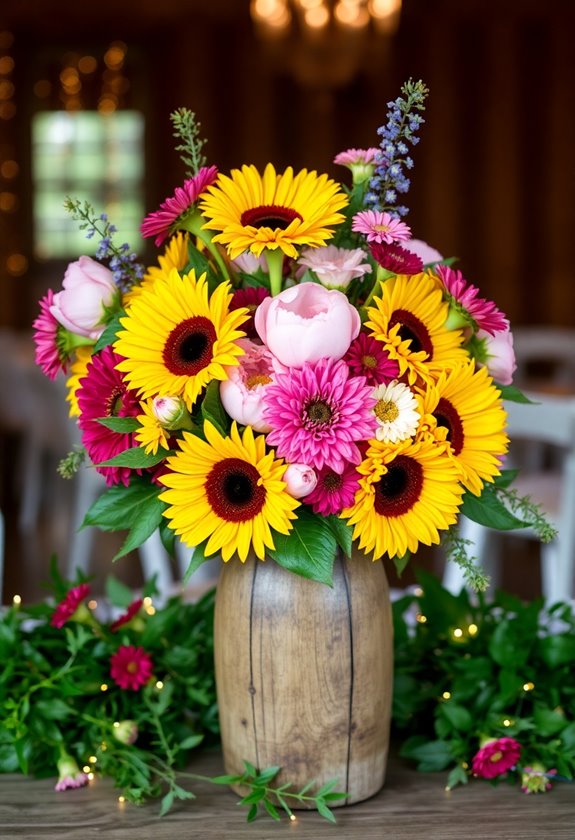 vibrant summer wedding blooms