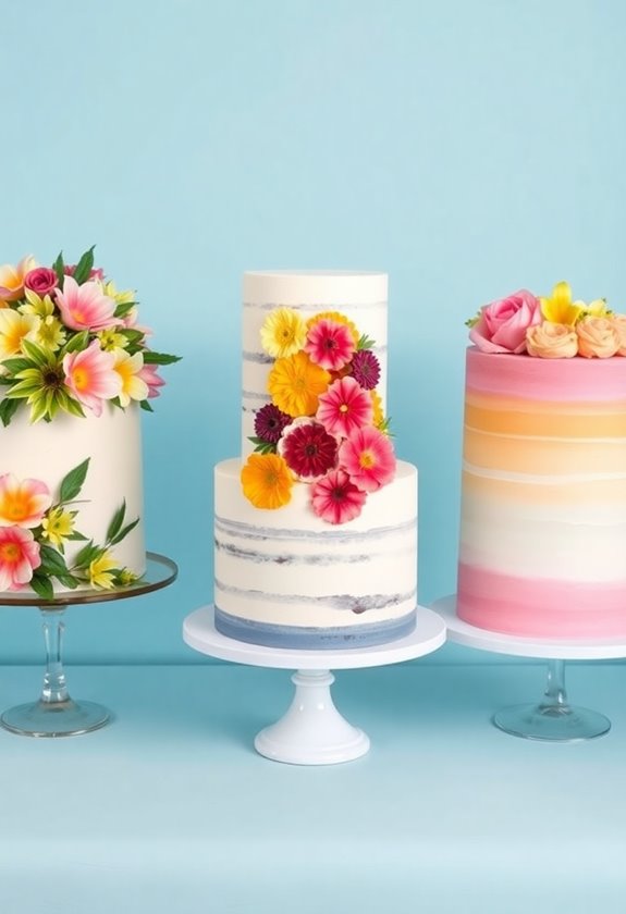 vibrant summer wedding cakes