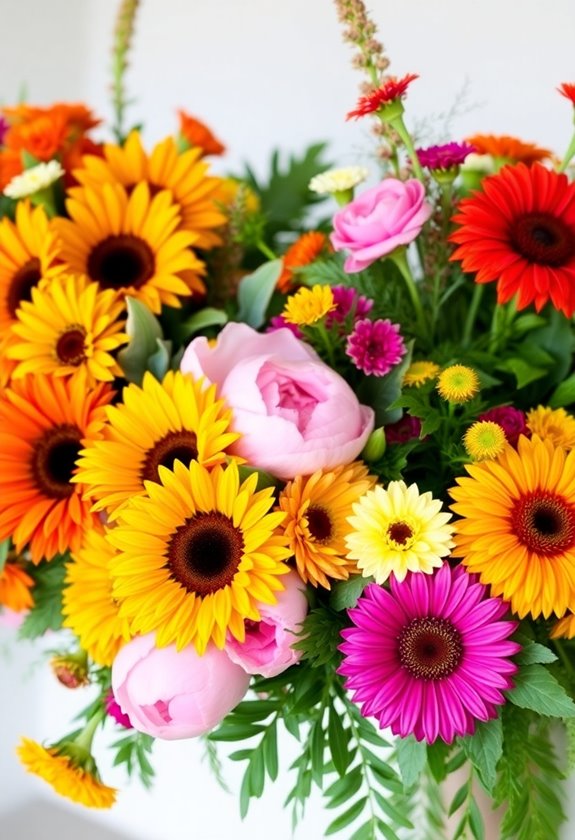vibrant summer wedding florals