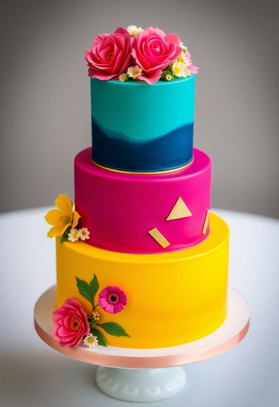 vibrant unconventional wedding cakes