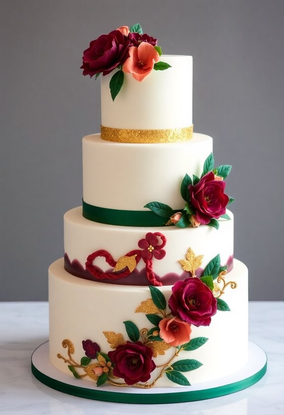 vibrant wedding cake designs