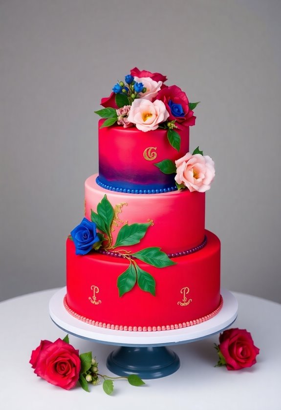 vibrant wedding cake designs