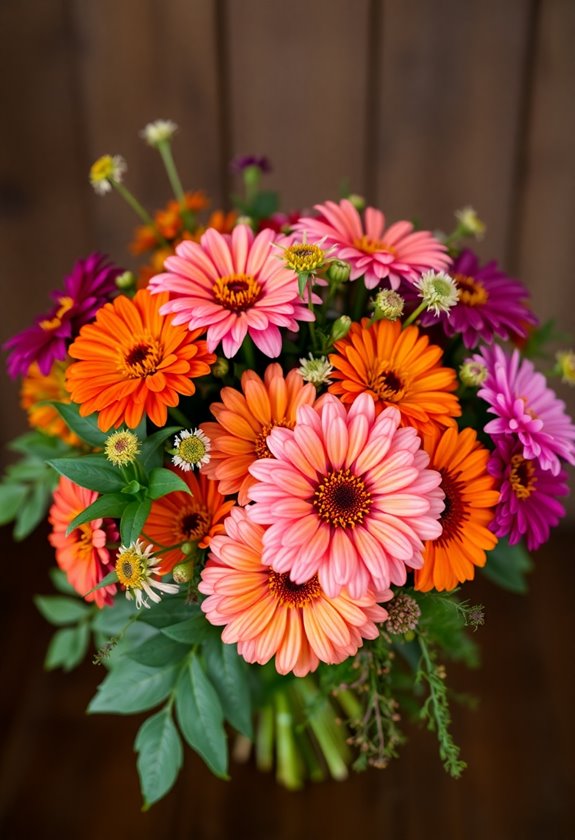vibrant zinnias for weddings