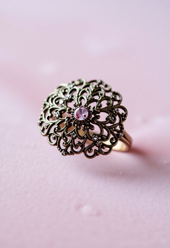 victorian filigree love rings
