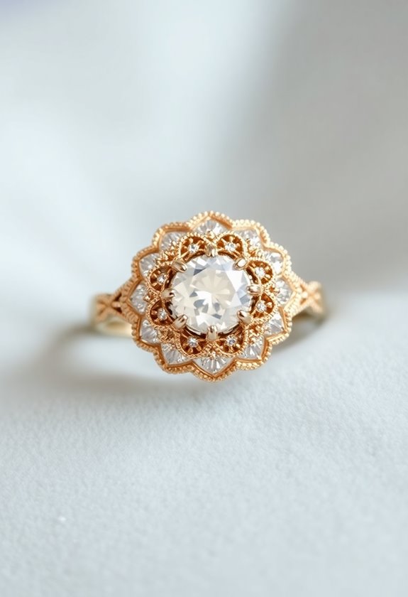 victorian halo ring charm