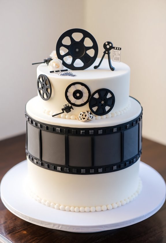 vintage film strip wedding cake