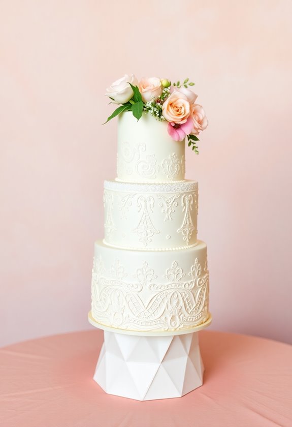 vintage lace modern cakes