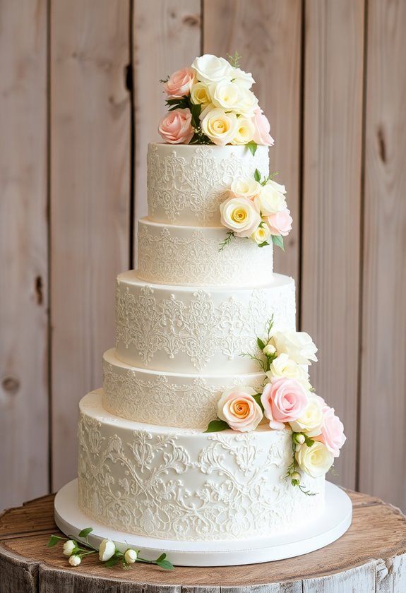 vintage lace wedding cakes