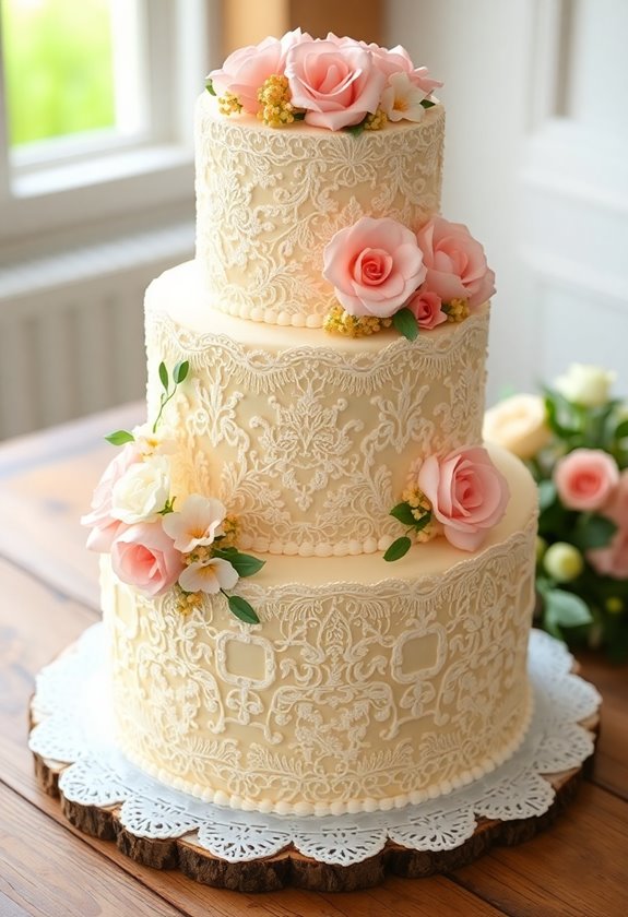 vintage lace wedding cakes