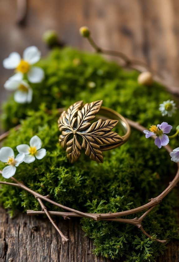 vintage rings with nature