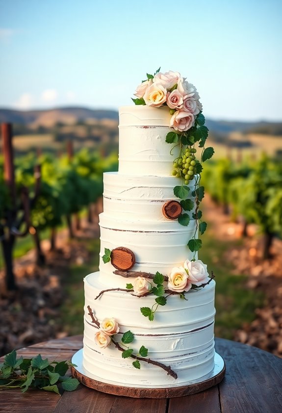 vintage vineyard wedding cakes