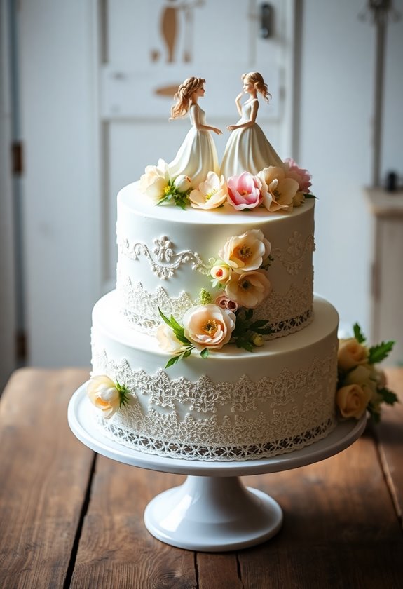 vintage wedding cake decor