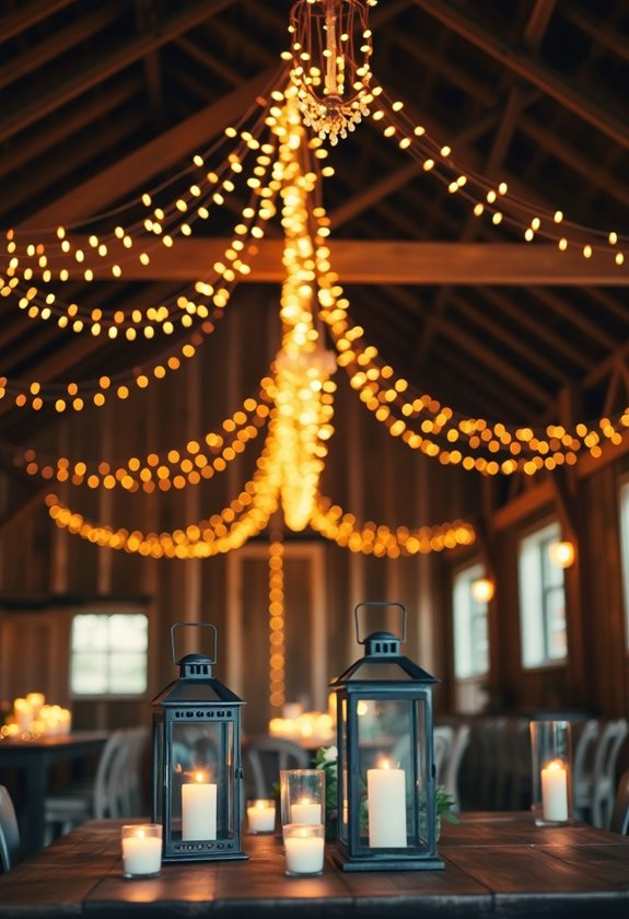 warm inviting wedding lighting